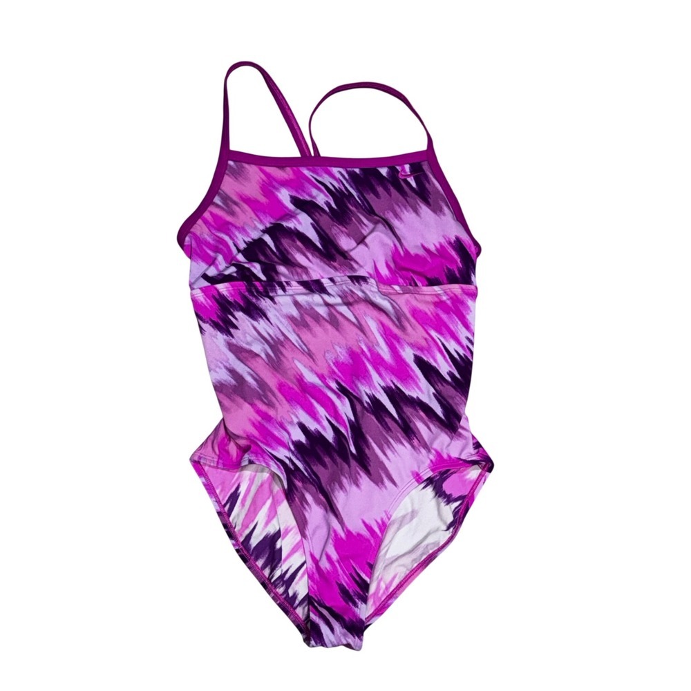 Nike Purple Pink Abstract One-Piece Swimsuit